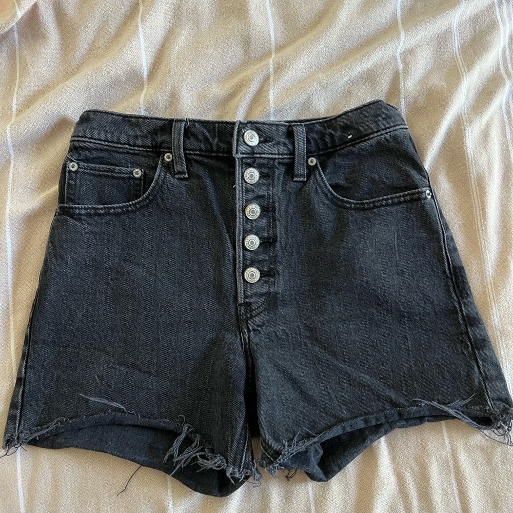 Abercrombie and Fitch high rise denim shorts